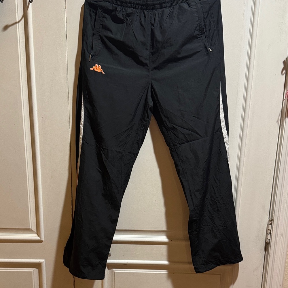 Kappa boys Black Joggers with Orange Logo